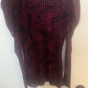 Geometric Pink and Black Women's Blouse